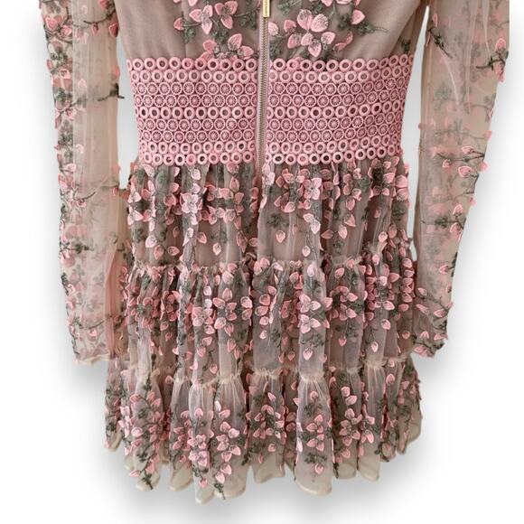 Bronx and Banco Megan Long Sleeve Mini Dress in Rose Pink Small (2-4 US) Women’s - Picture 11 of 12